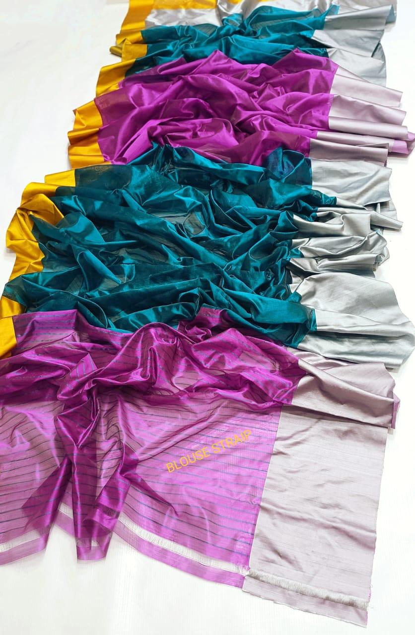 Chanderi Handloom Handwoven Traditional With Blouse Saree's