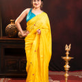 Mul Chanderi Silk saree hand embroidered with sequence work