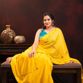 Mul Chanderi Silk saree hand embroidered with sequence work