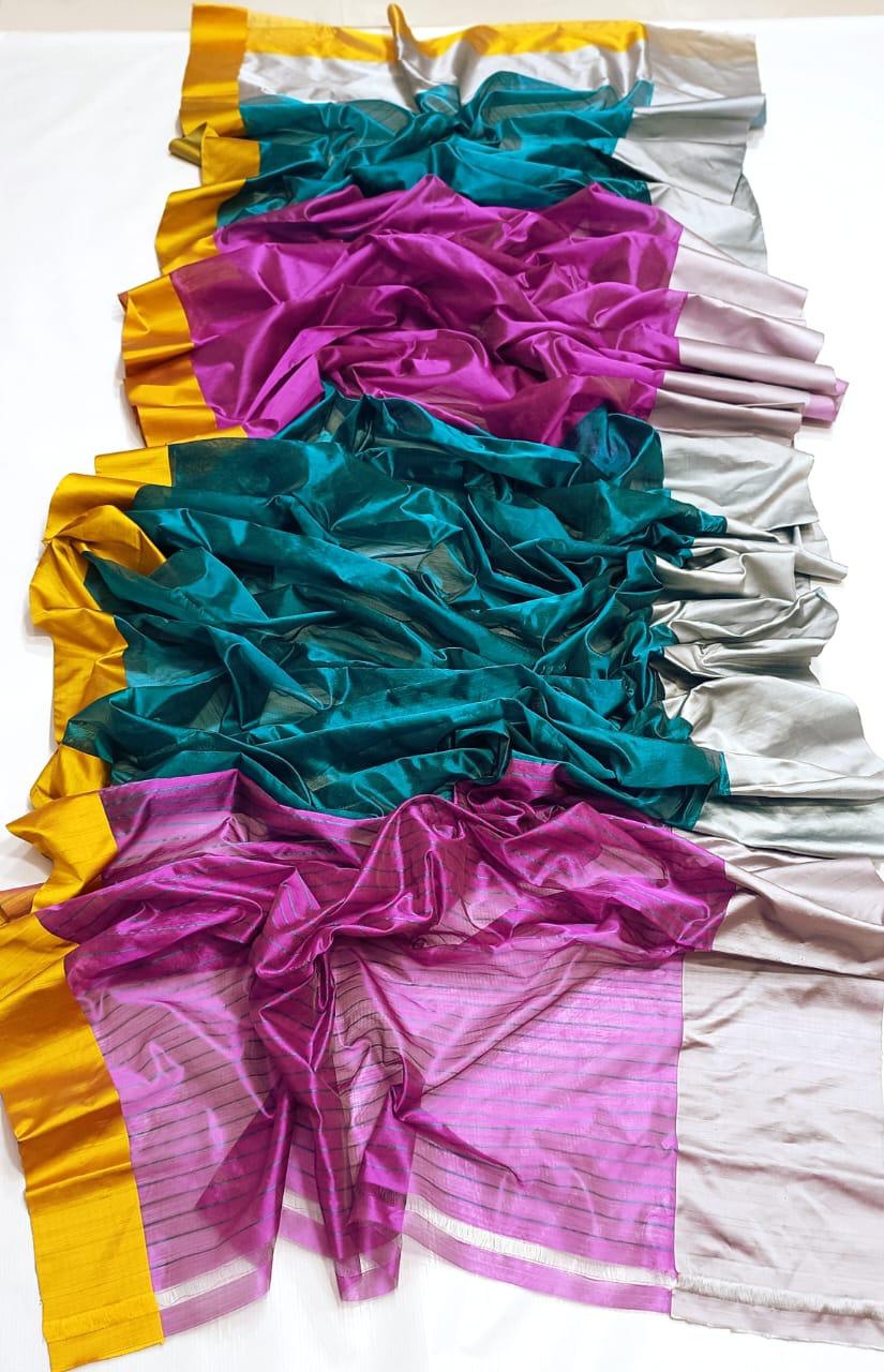 Chanderi Handloom Handwoven Traditional With Blouse Saree's