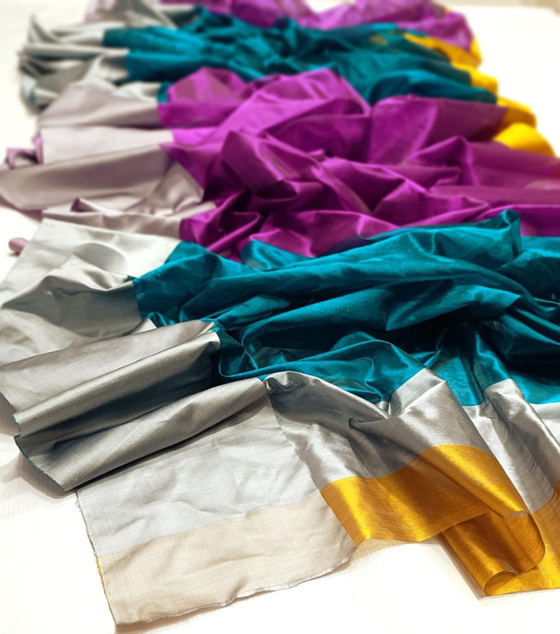 Chanderi Handloom Handwoven Traditional With Blouse Saree's