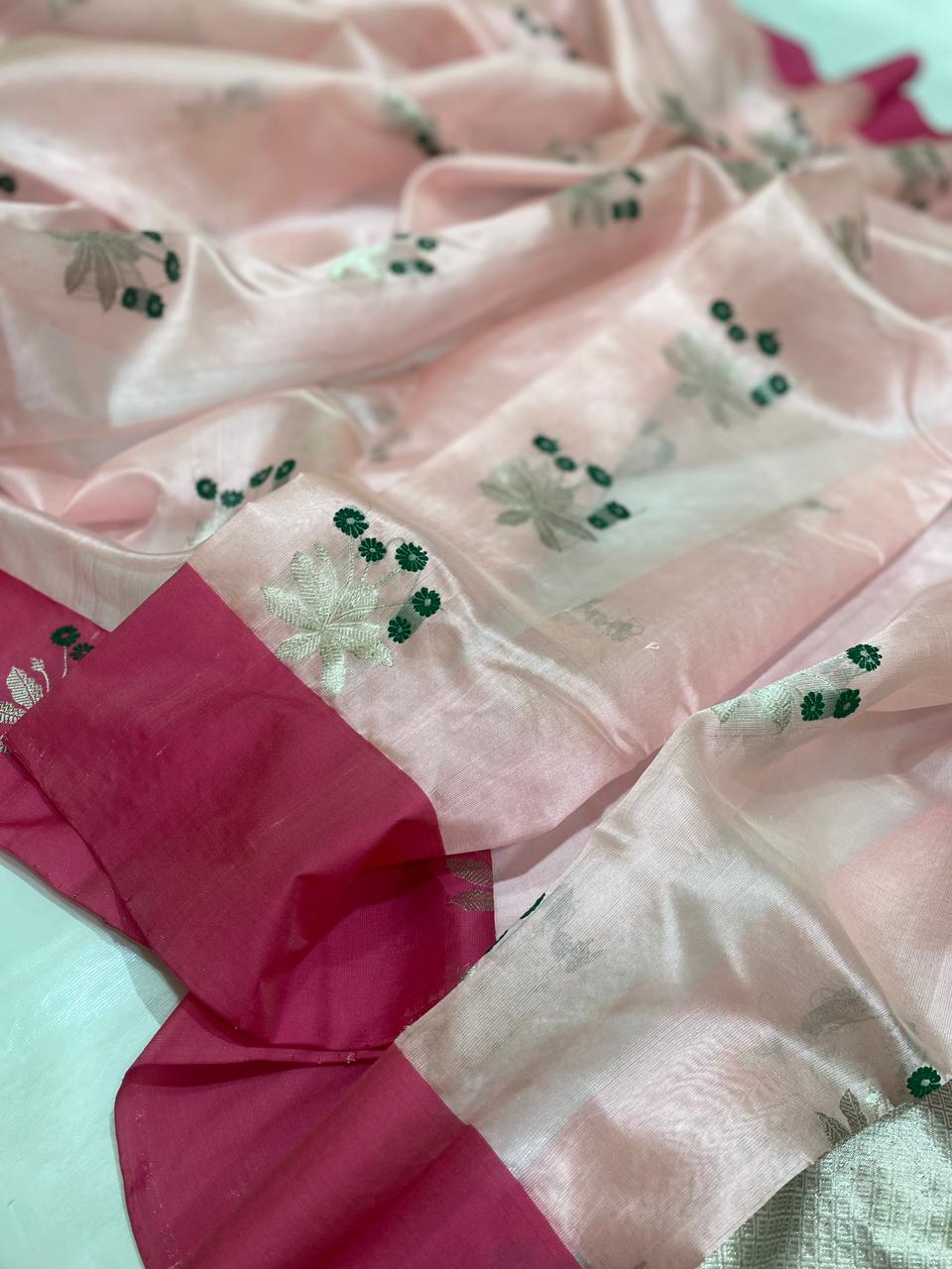 Chanderi Handloom Handwoven Traditional With Blouse Saree's