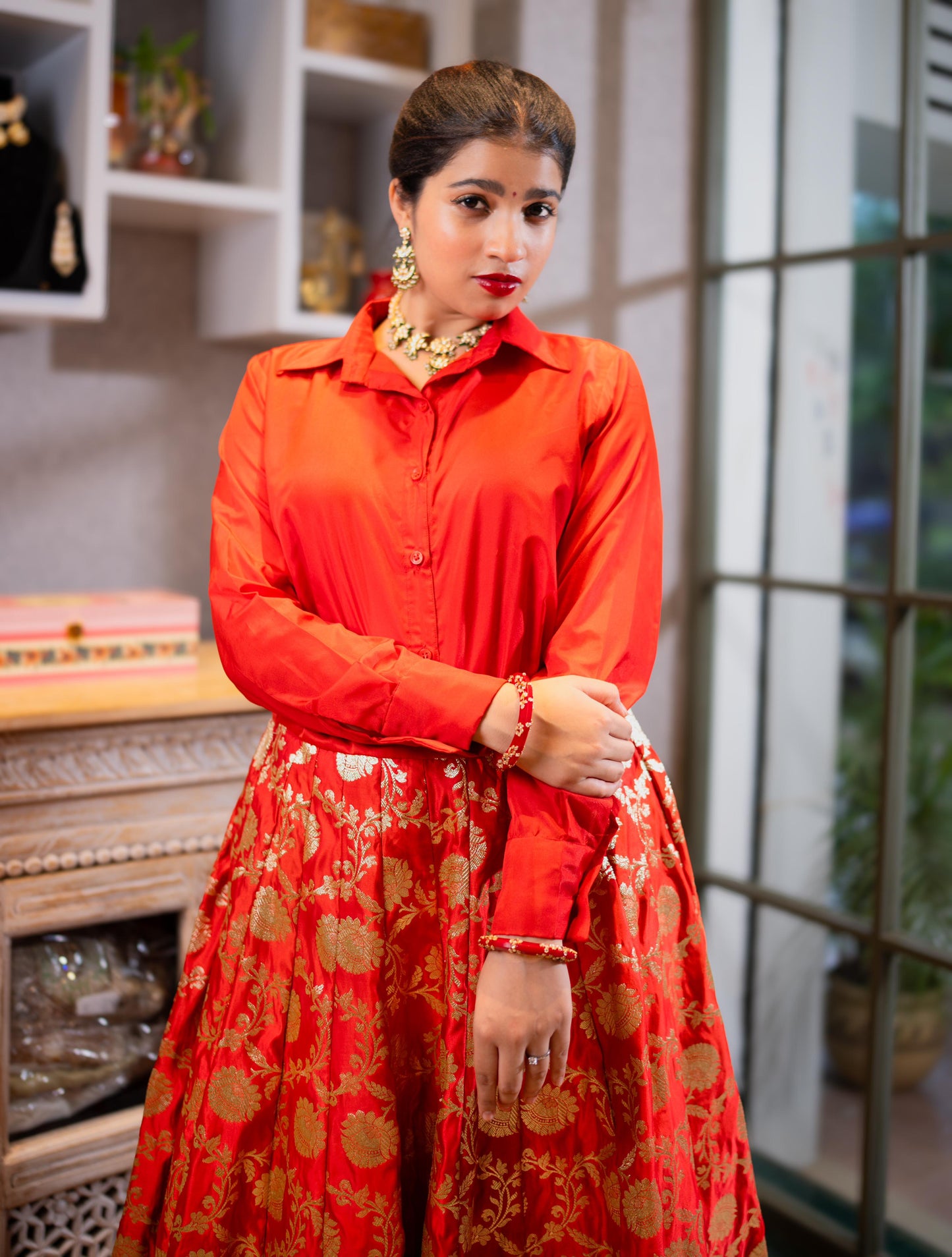 Sinduri Banarasi Lehanga