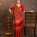 Pure Gaji Silk saree with aari handwork