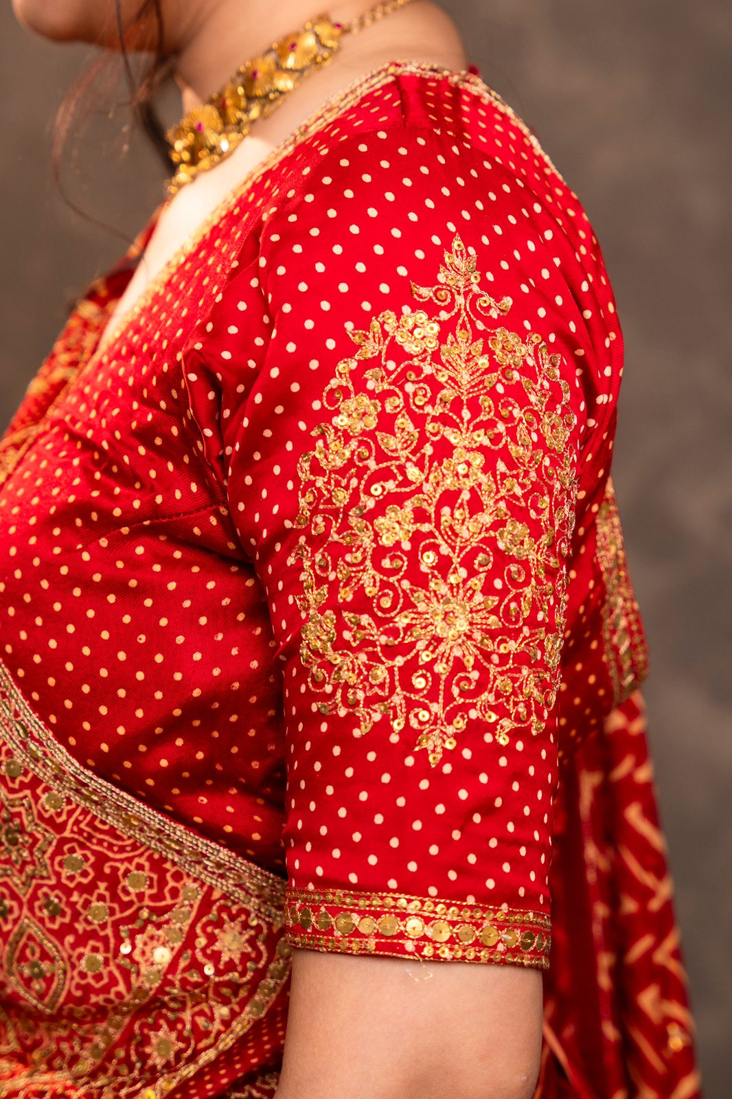 Pure Gaji Silk saree with aari handwork