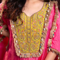 Silk Kaftan with Kodi work & embroidery on yoke