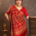 Pure Gaji Silk saree with aari handwork