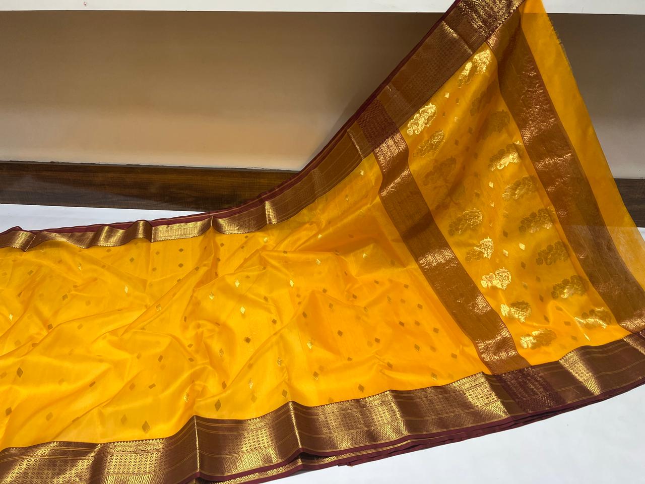 Chanderi Handloom Handwoven Traditional With Blouse Saree's